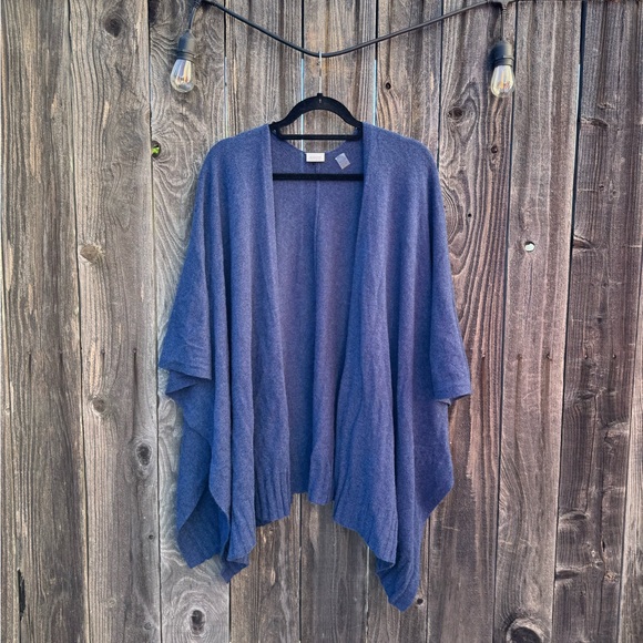 🔴Kinross Navy Blue Women’s 100% Cashmere Wrap Sweater One Size Fits All